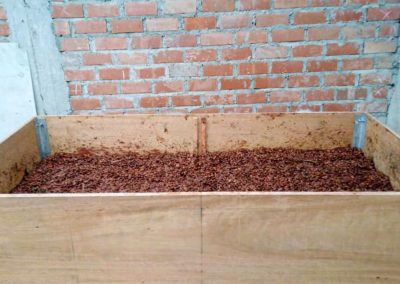 Contenedor de madera para fermentar cacao
